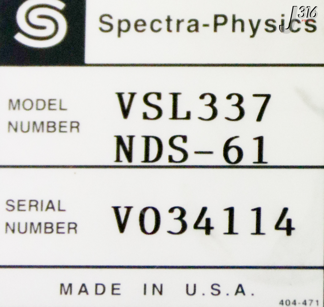 、 39005 SPECTRA PHYSICS NITROGEN LASER SYSTEM VSL337NDS-61 | eBay